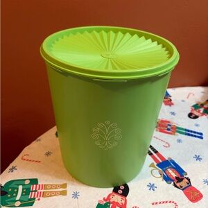 Vintage Tupperware Large Green Servalier Canister